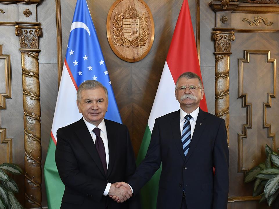 Speaker Kövér with the Uzbek president